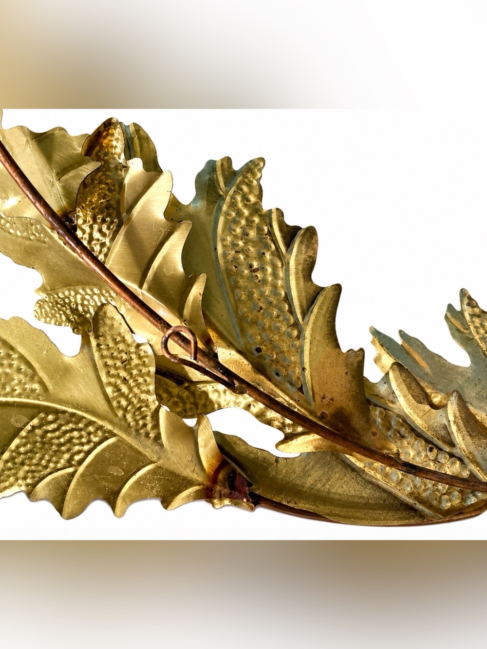 Home Interiors Metal Gold Tone Leaf Leaves Wall Hanging Art Decor Home 2 Vintage - Picture 6 of 10